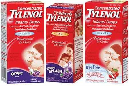 Loại thuốc hạ sốt trẻ em dạng siro Tylenol của Johnson & Johnson.