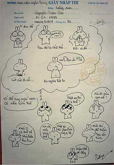 Một trong những tờ giấy nháp ngộ nghĩnh của Thảo Vân 