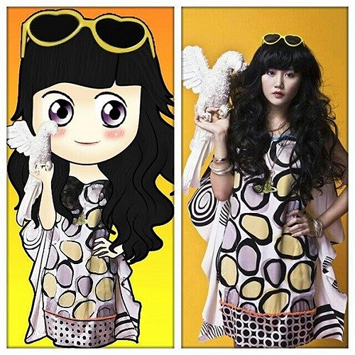 Văn Mai Hương và bức kí họa đáng yêu của người hâm mộ.