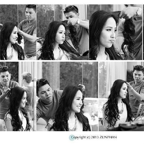 Mai Phương Thúy chuẩn bị cho buổi chụp bộ ảnh mới.