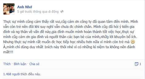 Vũ Xuân Tiến sẽ tập trung vào việc học tập