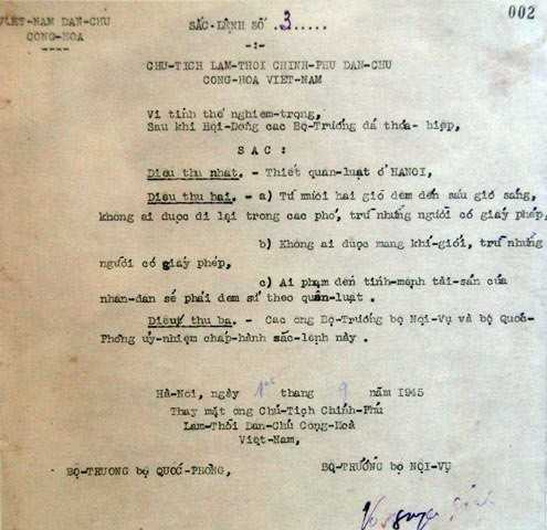 sắc lệnh, Bác Hồ, phong hàm, đại tướng đầu tiên