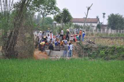 Người dân hiếu kỳ đang kéo về chiêm bái “thần xà”.