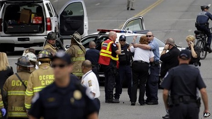 Cảnh sát có mặt tại hiện trường vụ rượt đuổi và nổ súng