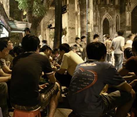 trà đá, trà chanh, vỉa hè, giải khát