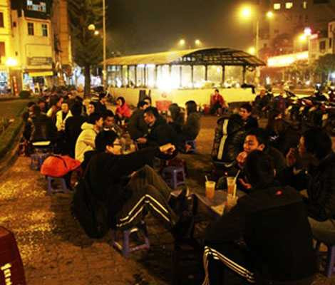 trà đá, trà chanh, vỉa hè, giải khát