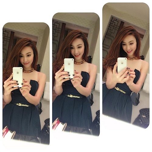 Ngân Khánh khoe vai trần quyến rũ.