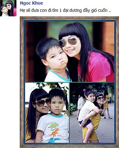 Ngọc Khuê và cậu con trai đáng yêu.