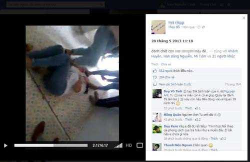 Facebook xuất hiện clip làm nhục nữ sinh