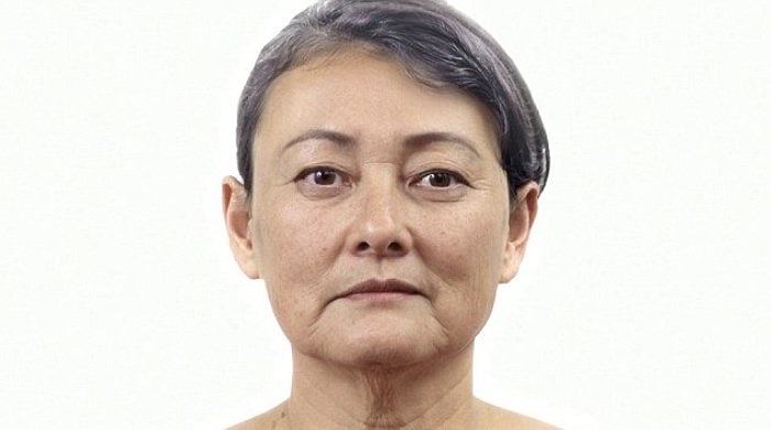 Cấu trúc xương mặt của Danielle có một sự thay đổi nhẹ ở độ tuổi khoảng 60.