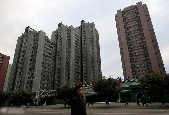 Một tòa nhà cao tầng ở Bình Nhưỡng