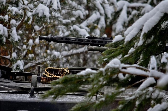 Vũ khí của các binh sĩ Phần Lan trong cuộc tập trận ở vùng Żagań
