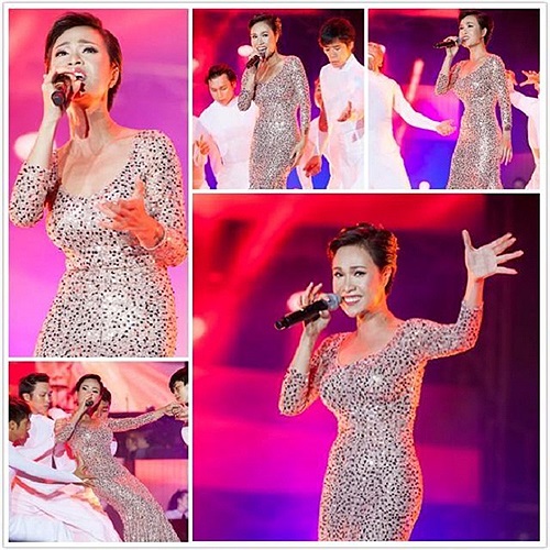 Uyên Linh suýt ngã nhưng vẫn cười rất tươi, thần tượng âm nhạc đầy bản lĩnh sân khấu.