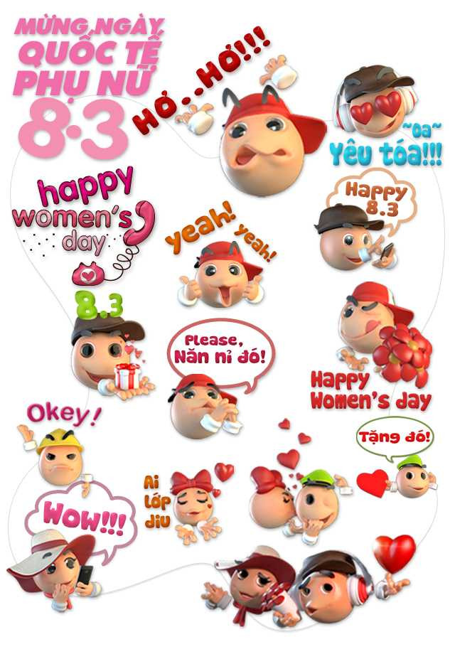 Câu chuyện tình yêu lãng mạn trong bộ sticker