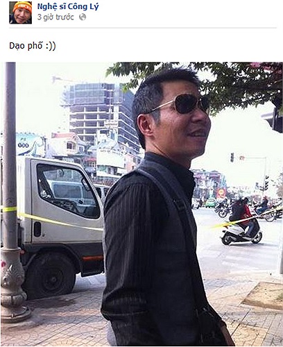 Công Lý dạo phố trong bộ dạng của một thiếu gia đất Hà Thành.