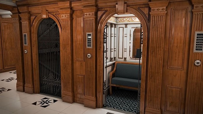 Thang máy có cả chỗ ngồi tiện nghi bên trong