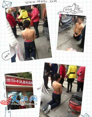 Nghiện game, bố mẹ bắt con lột áo, quỳ gối giữa phố