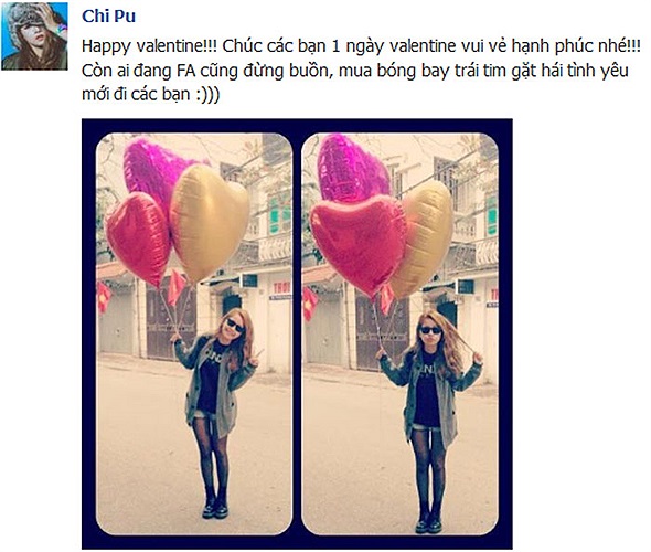 Hotgirl Chipu đón valentine hạnh phúc.