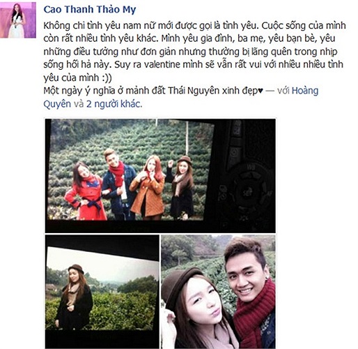 Bộ tứ Vietnam Idol chơi valentine ở nhà Hoàng Quyên ở Thái Nguyên.