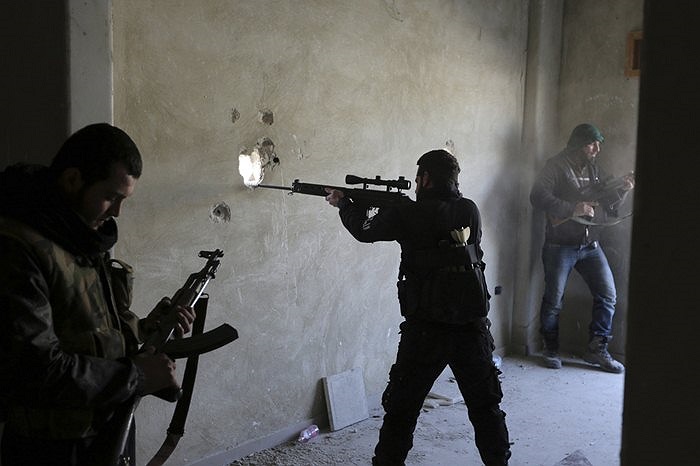 Các binh sĩ Quân đội Syria tự do tại thành phố Damascus, Syria