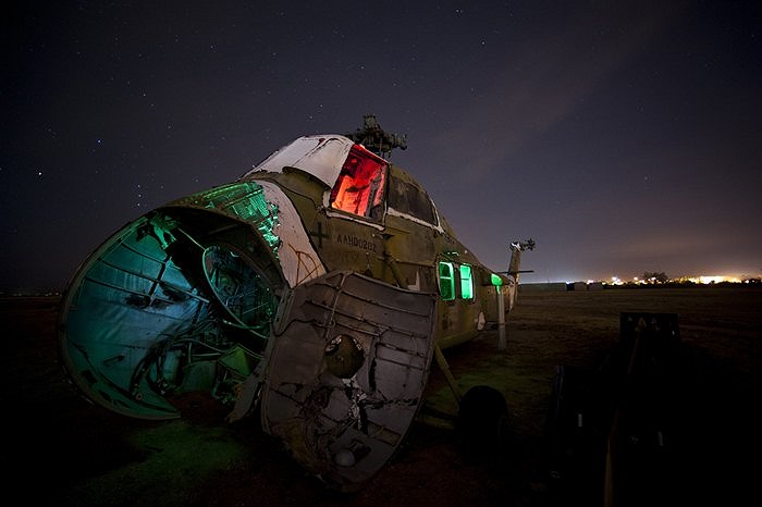 Một trực thăng UH-34D Seahorse đã bị hư hỏng tại Căn cứ Không quân Davis-Monthan, Arizona, Mỹ