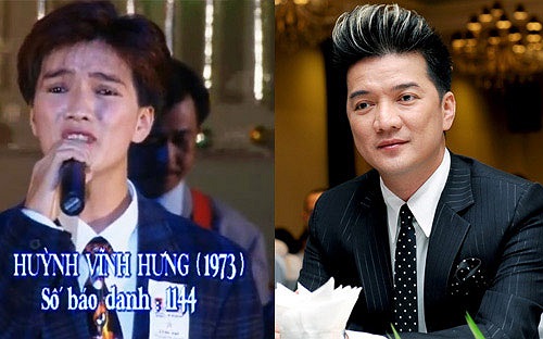 Đàm Vĩnh Hưng thuở đi thi Tiếng hát truyền hình có gương mặt khá sến.