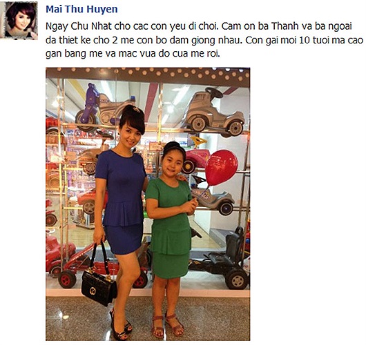 Mai Thu Huyền khoe con gái gần lớn bằng mẹ