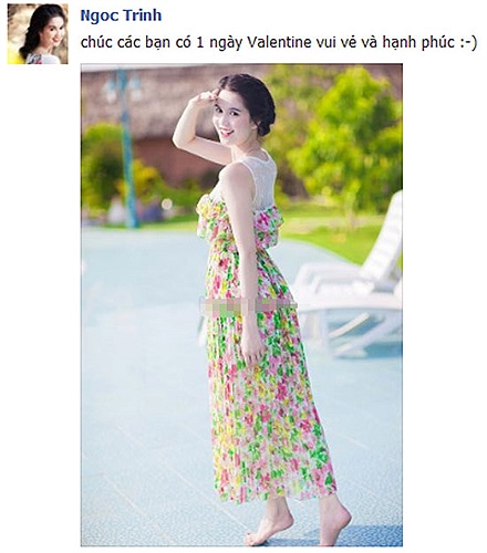 Ngọc Trinh và lời chúc ngày Valentine.