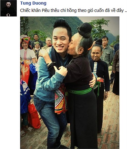 Hình ảnh tuyệt đẹp của Tùng Dương chiếc khăn Piêu