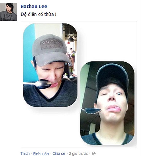 Nathan Lee cực nhí nhố trên facebook.
