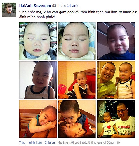 Diễn viên Hải Anh chụp ảnh tặng vợ rất xì tin.