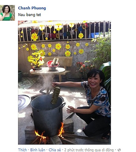 Chị Chanh Phương Thanh nấu bánh tét đón Tết sớm