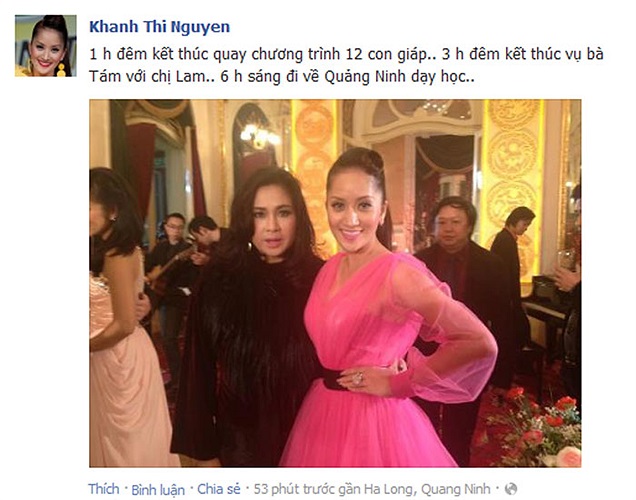 Khánh Thy tám chuyện cùng Thanh Lam đến 3h sáng.