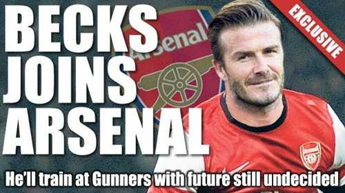 Beckham bất ngờ gia nhập Arsenal