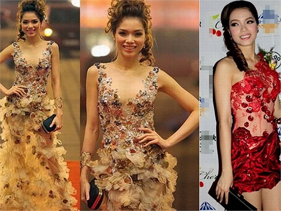 Sở hữu làn da trắng nõn nà cùng vẻ đẹp nóng bỏng, Quách tự tin diện mốt xuyên thấu tại nhiều sự kiện. 