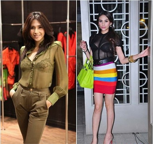 Khoe nội y táo bạo, nhưng Võ Hoàng Yến khéo léo chọn 'tone sure tone' giữa nội y với váy áo, làm hạn chế cảm giác phản cảm cho người đối diện.