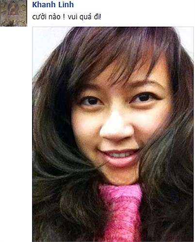 Khánh Linh tự chụp ảnh mình đưa lên trang cá nhân.
