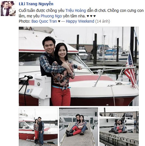 Ảnh tình tứ sau đám cưới của Miss Teen Huyền Trang và ca sĩ Triệu Hoàng.