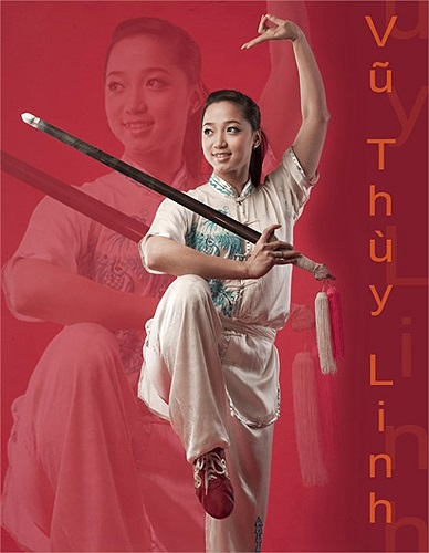 Thùy Linh được mệnh danh là 'Mỹ nhân wushu Việt Nam'.