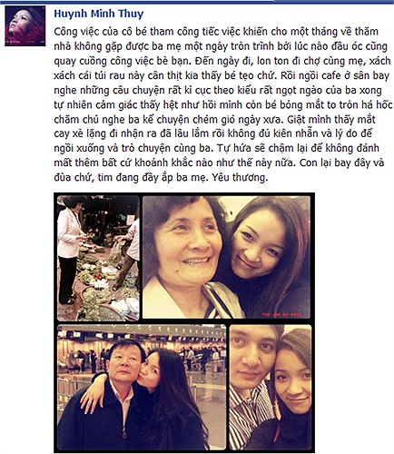 Hotgirl Thủy Top bên bố mẹ