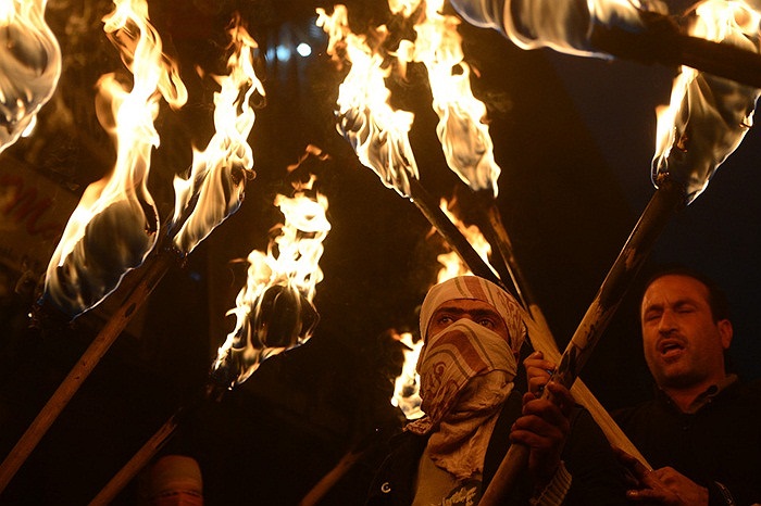 Người biểu tình trong ngày Nhân quyền quốc tế ở Srinagar, Ấn Độ