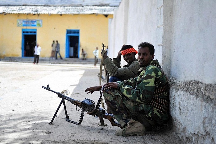Binh sĩ Quân đội quốc gia Somali tại thành phố Marka