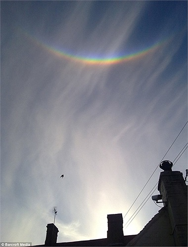 Do các tinh thể ở dạng dẹt và có 6 cạnh, chúng chuyển hướng ánh sáng và tạo ra một đường cong ngược, gọi là vòng cung thiên đỉnh. Cầu vồng ngược thường diễn ra rất nhanh.