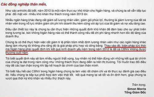 Ngân hàng đầu tiên không thưởng Tết