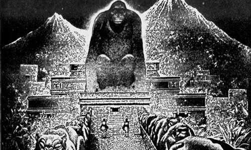 Thành phố của Thần Khỉ được miêu tả trong tranh minh họa của họa sĩ Virgil Finlay theo lời kể của Theodore Moore được công bố trên trang The American Weeky ngày 22/9/1940. Thành phố của Thần Khỉ được miêu tả trong tranh minh họa của họa sĩ Virgil Finlay theo lời kể của Theodore Moore được công bố trên trang The American Weeky ngày 22/9/1940.