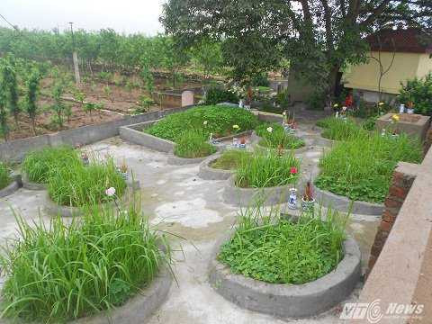 Người dân Nhật Tân trông coi, chăm sóc các mộ cẩn thẩn Người dân Nhật Tân trông coi, chăm sóc các mộ cẩn thẩn