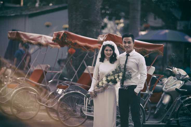 Bộ ảnh cưới lãng mạn cover phong cách xưa của cặp đôi Hà thành