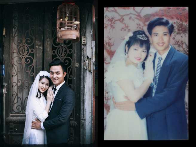 Bộ ảnh cưới lãng mạn cover phong cách xưa của cặp đôi Hà thành