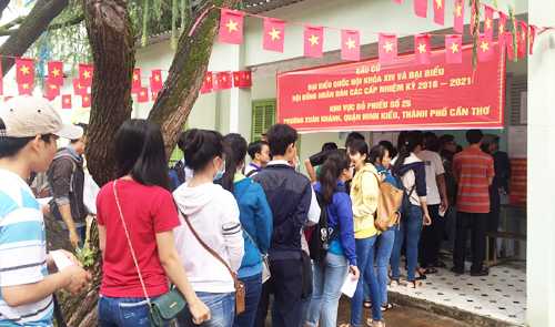 Cử tri Cần Thơ đi bầu cử đại biểu Quốc hội và HĐND các cấp. Ảnh: Cửu Long