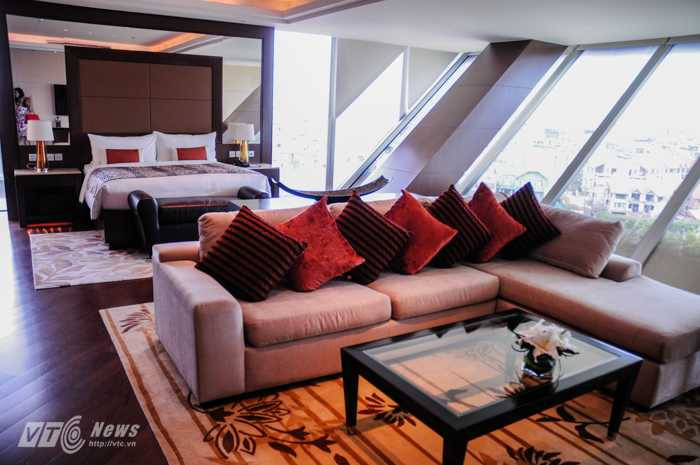 Phòng Tổng thống - nơi ông Obama ngủ 2 đêm tại Hà Nội. Ảnh: Tùng Đinh